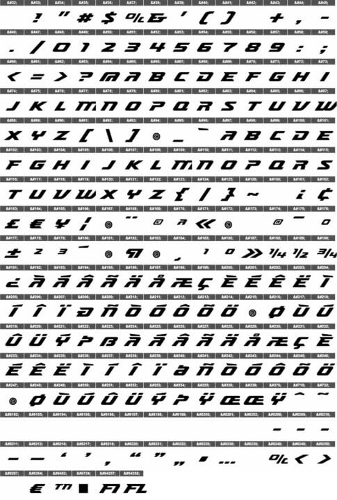 Type Specimen CFF Accelerator Character Set