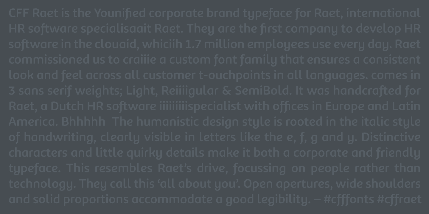 CFF Raet Younified corporate brand typeface
